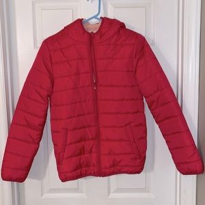 Girl’s Cat & Jack Puffer coat, hot pink, size XL 14/16